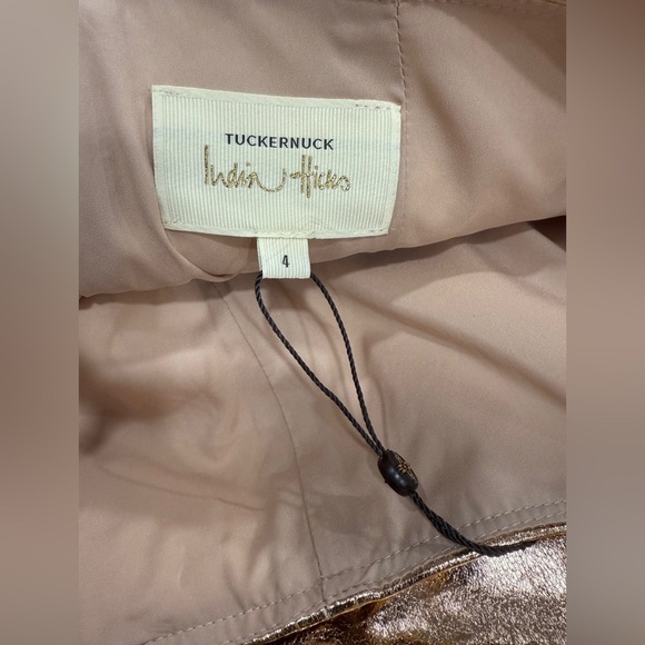 Tuckernuck x India Hicks London Skirt Size 4 NWT Gold Metallic Foil A-Line Midi - Picture 9 of 13
